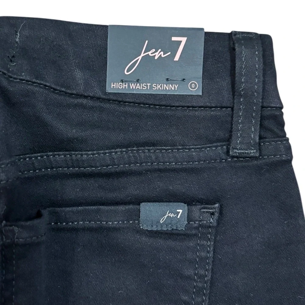 Jen7 High Waist Skinny Jeans Black Rhinestone Embellished Size‎ 0 NWT